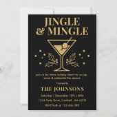 Modern Jingle & Mingle Christmas Cocktail Party 招待状 (正面)