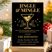 Modern Jingle & Mingle Christmas Cocktail Party 招待状
