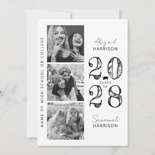 Modern Joint Graduation Photo 案内状 (正面)