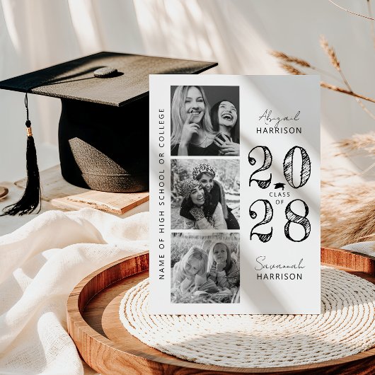 Modern Joint Graduation Photo 案内状