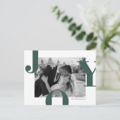 Modern JOY Christmas Photo | Minimalist ポストカード (スタンド正面)