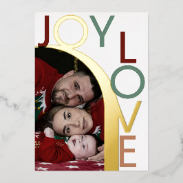 Modern Joy & Love Photo Foil Holiday Card 箔シーズンカード
