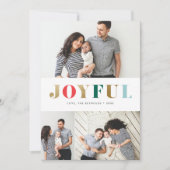 Modern Joyful 3 Photo Collage Christmas シーズンカード (正面)