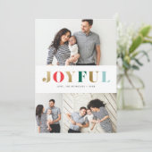 Modern Joyful 3 Photo Collage Christmas シーズンカード (スタンド正面)