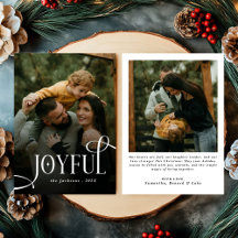 Modern Joyful Family 2 Photo Christmas 