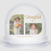 Modern Joyful Half Arch 2-Photo Snow Globe (正面)