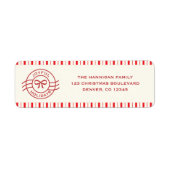 Modern Joyful Holidays Red Bow ラベル (正面)