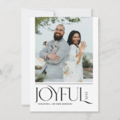 Modern Joyful Married Newlywed Merry Christmas シーズンカード (正面)