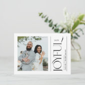 Modern Joyful Married Newlywed Merry Christmas シーズンカード (スタンド正面)