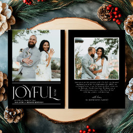 Modern Joyful Married Newlywed Merry Christmas シーズンカード