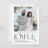 Modern Joyful Married Newlywed Merry Christmas シーズンカード (正面)