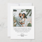 Modern Joyful Married Newlywed Merry Christmas シーズンカード (裏面)