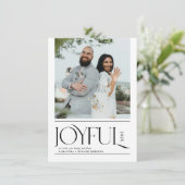 Modern Joyful Married Newlywed Merry Christmas シーズンカード (スタンド正面)