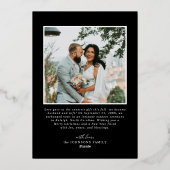 Modern Joyful Married Newlywed Merry Christmas 箔シーズンカード (裏面)