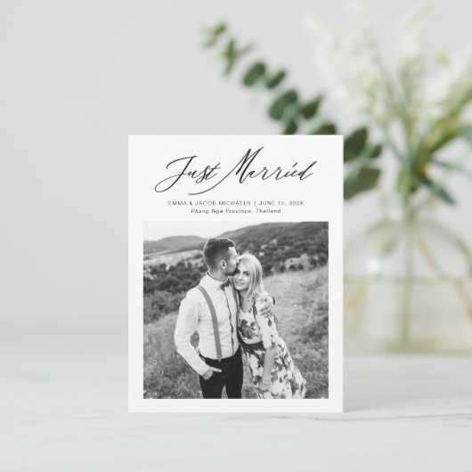Modern Just Married Calligraphy Wedding Elopement (スタンド正面)