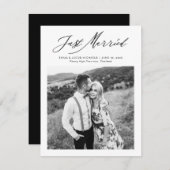 Modern Just Married Calligraphy Wedding Elopement (正面/裏面)