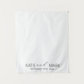 Modern Just Married Wedding Fabric Car Banner Sign タペストリー (正面)