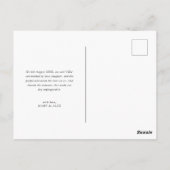 Modern Just Married Wedding Photo Announcement ポストカード (裏面)