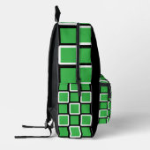 Modern Kelly Green & Black Geometric Backpack  プリントバックパック (左)