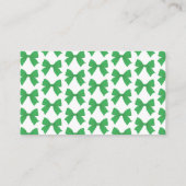 Modern Kelly Green Coquette Bow Display Shower エンクロージャーカード (裏面)