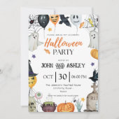 Modern Kids and Adults Halloween Party 招待状 (正面)