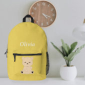 Modern Kids' Backpack with Bear - Personalized  プリントバックパック