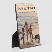 Modern Kids Names Personalized Best Mom Ever Photo フォトプラーク (側面)