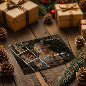 Modern Kids Photo Christmas Holiday Thank You ポストカード