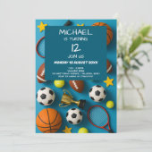 Modern Kids Sports Birthday Invitation 招待状 (スタンド正面)