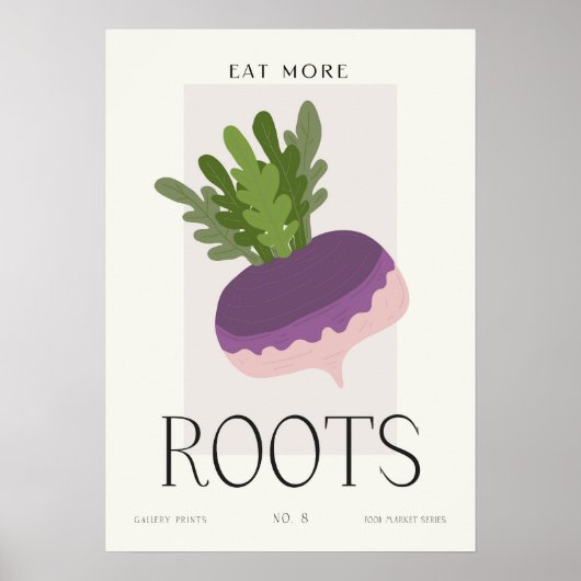 Modern Kitchen Root Vegetable Art Minimalist Food  ポスター (正面)