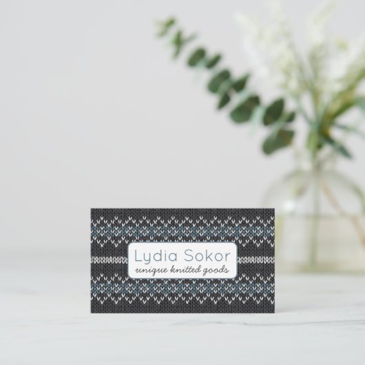 Modern Knit Pattern Business Card 名刺 (スタンド正面)