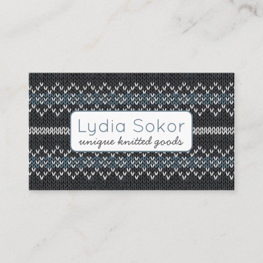 Modern Knit Pattern Business Card 名刺 (正面)