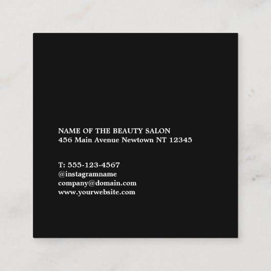 Modern Kraft Black Scissors Hair Stylist スクエア名刺 (裏面)