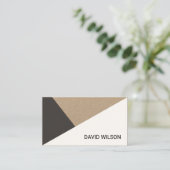 Modern Kraft Paper Grey White Geometric Consultant 名刺 (スタンド正面)