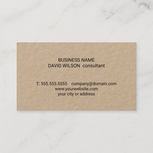 Modern Kraft Paper Grey White Geometric Consultant 名刺 (裏面)