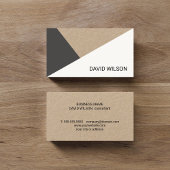 Modern Kraft Paper Grey White Geometric Consultant 名刺