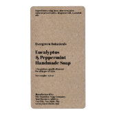 Modern Kraft Paper Style Soap Packaging Label ラベル (正面)