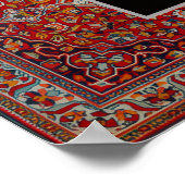 Modern Kufic Arabic Calligraphy - Persian Rug Patt ポスター (角)