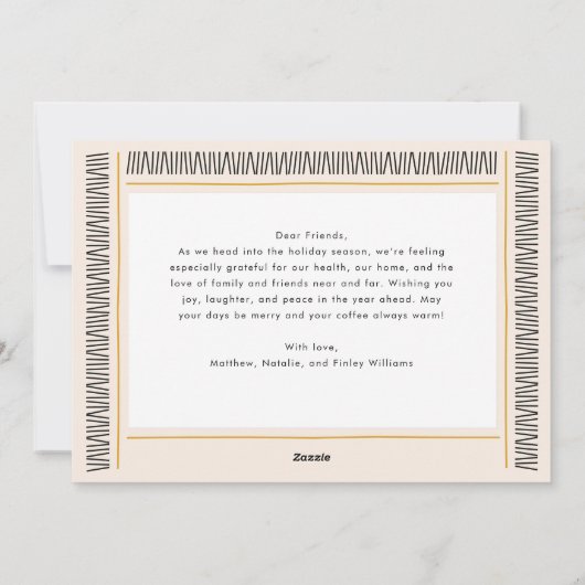 Modern Kwanzaa Border Pattern 1-Photo シーズンカード (裏面)