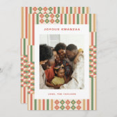 Modern Kwanzaa Kente Pattern 1-Photo シーズンカード (正面/裏面)