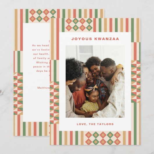 Modern Kwanzaa Kente Pattern 1-Photo シーズンカード (正面/裏面)