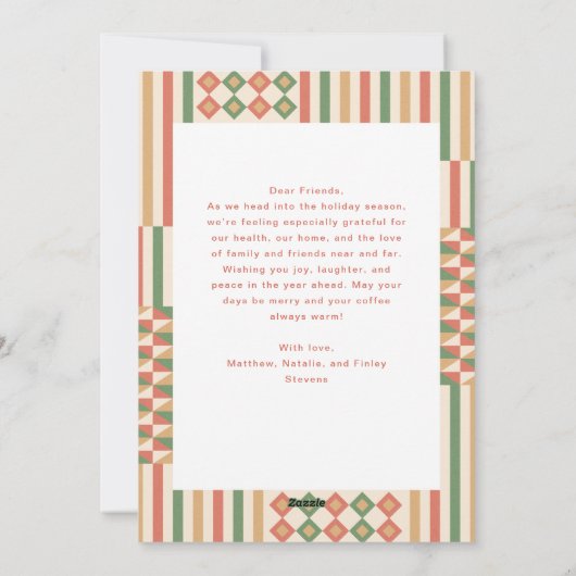 Modern Kwanzaa Kente Pattern 1-Photo シーズンカード (裏面)