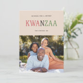Modern Kwanzaa Typography 1-Photo シーズンカード (スタンド正面)