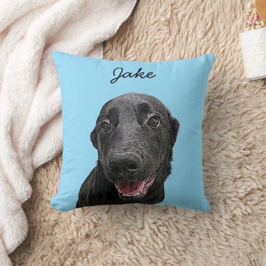 Modern Labrador Retriever Illustration | Add Name クッション (ブランケット)