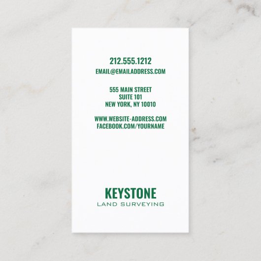 Modern Land Surveyor Topography Map 名刺 (裏面)