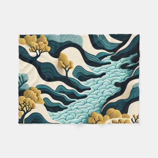 Modern Landscape フリースブランケット (正面(横))