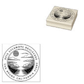 Modern Landscape Wooden Return Address Stamp ラバースタンプ (押印)