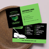 Modern Landscaping Lawn Mowing Black & Green 名刺