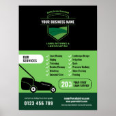 Modern Landscaping Lawn Mowing Marketing ポスター (正面)