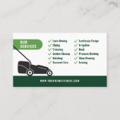 Modern Landscaping Lawn Mowing White & Green 名刺 (裏面)